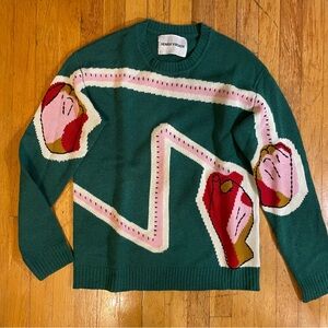 Henrik Vibskov graphic knit sweater with hands